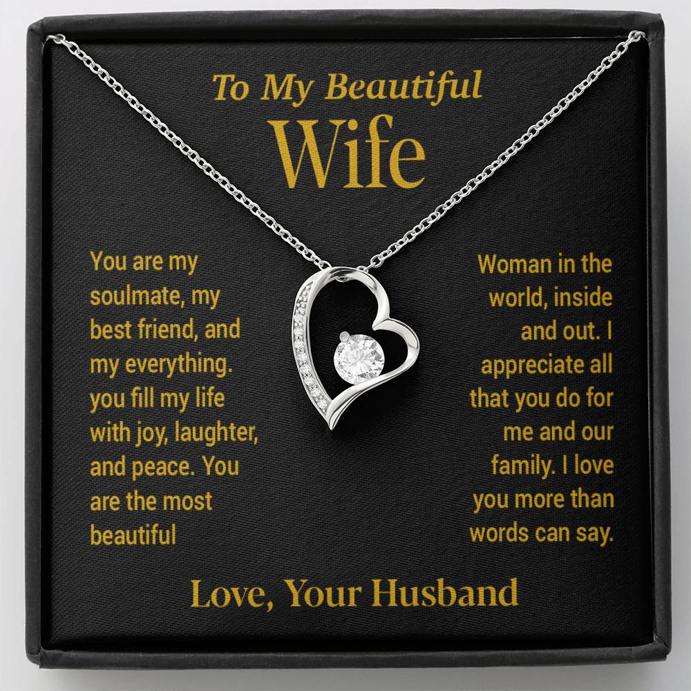 To My Wife Necklace, Gift For Wife, Anniversary Gift For Wife, Christmas Gift 22_11_Gold