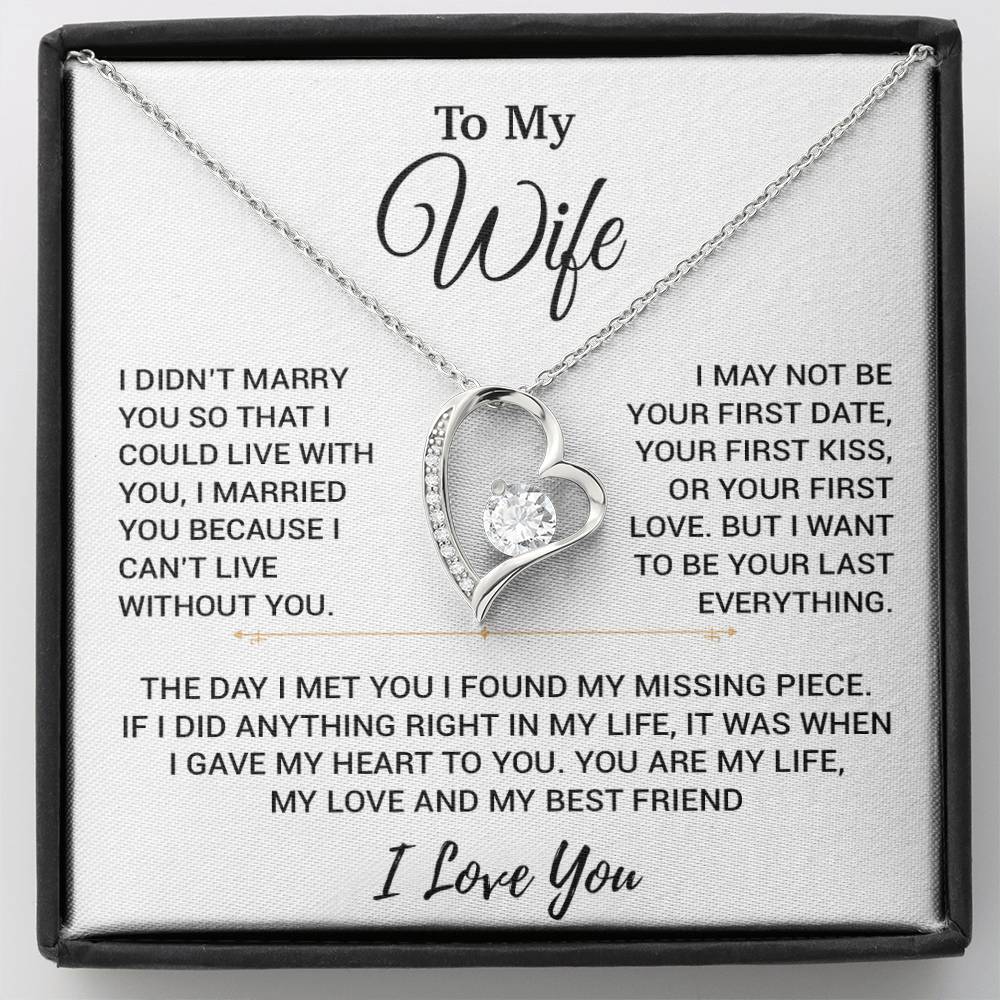 To My Wife Necklace, Christmas Gifts For Women, Anniversary Gift For Wife 16_11_White