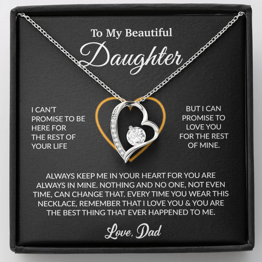 To My Daughter Necklace, Gift for Daughter from Dad, Father Daughter Necklace 6_6_Black