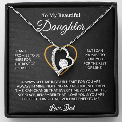 To My Daughter Necklace, Gift for Daughter from Dad, Father Daughter Necklace 6_6_Black