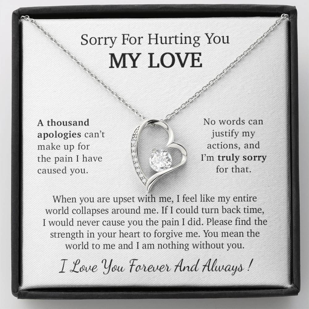 I'm Sorry Necklace Gift, Apology Gift For Her, Forgiveness Gift_White