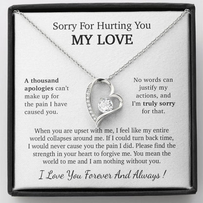 I'm Sorry Necklace Gift, Apology Gift For Her, Forgiveness Gift_White