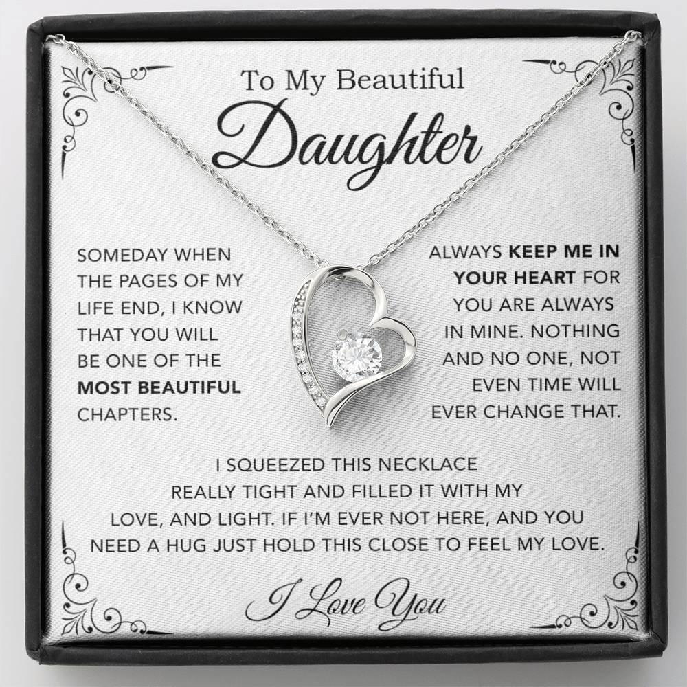 To My Daughter Necklace, Gift from Mother Father Daughter, Birthday Christmas Gift