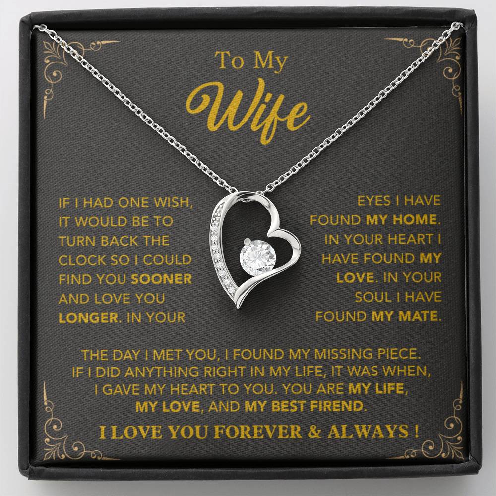 To My Wife Necklace, Gift For Wife, Anniversary Gift, Wife Birthday Gift For Her