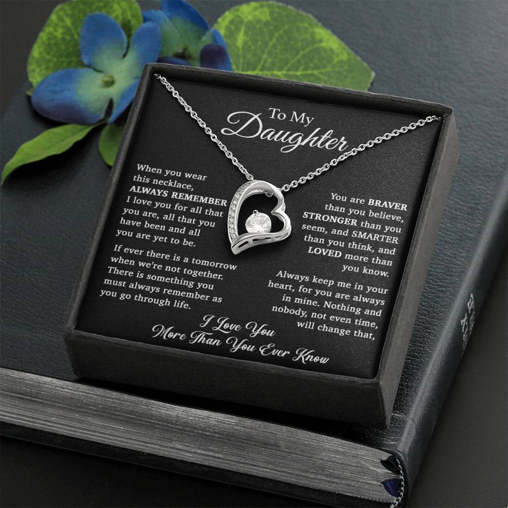 To My Daughter Necklace, Daughter Father Necklace, Daughter Gift From Dad, Mom 15_11_Black