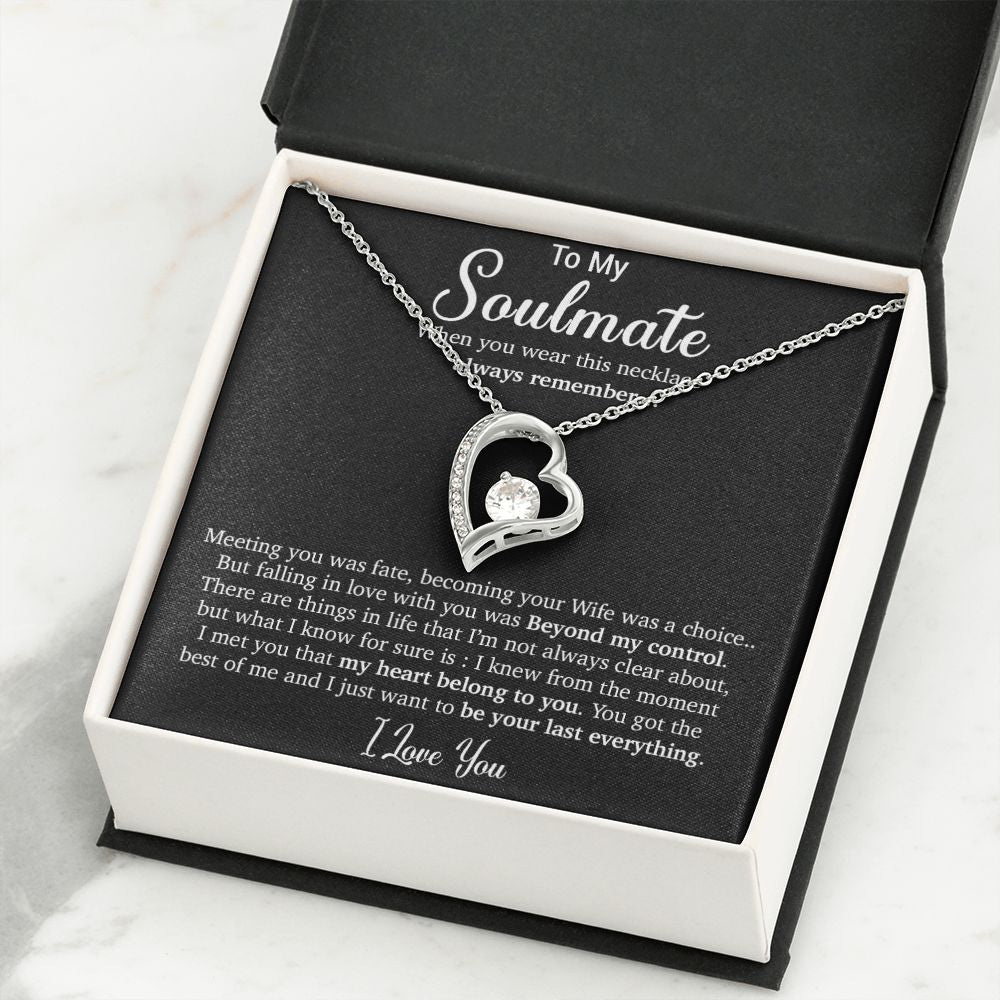 To My Soulmate Necklace, Anniversary Gift, Sentimental Gift, Soulmate Jewelry, Valentine's Day Gift