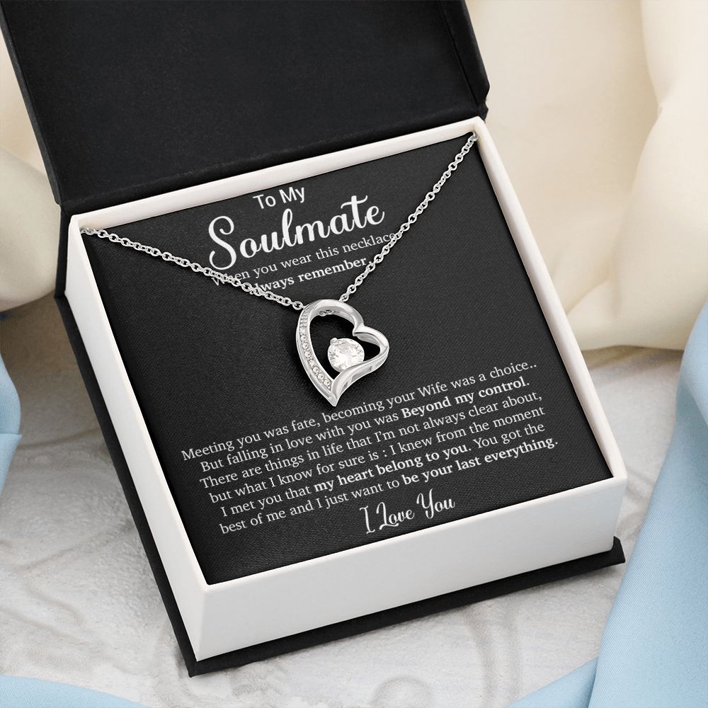 To My Soulmate Necklace, Anniversary Gift, Sentimental Gift, Soulmate Jewelry, Valentine's Day Gift