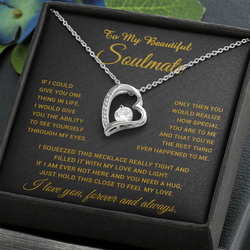 To My Soulmate Necklace, Gift For Soulmate, Anniversary Gift, Birthday Gift 30_4_Gold
