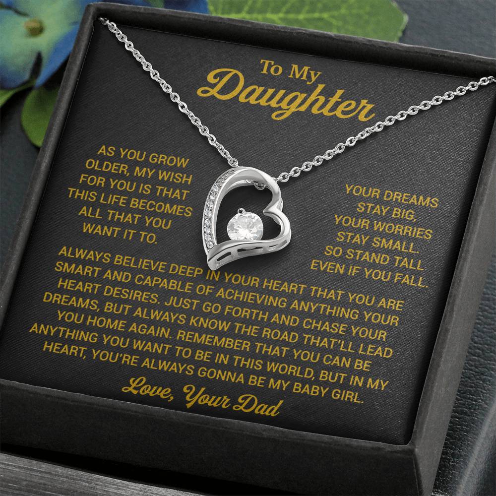 To My Daughter Necklace, Daughter Father Necklace, Daughter Gift From Dad 1_8_Gold