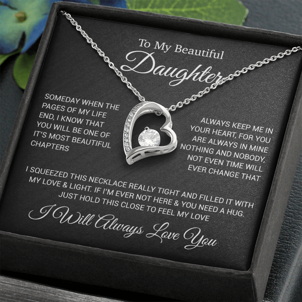 To My Daughter Necklace, Daughter Father Necklace, Daughter Gift From Dad 25_4_Black
