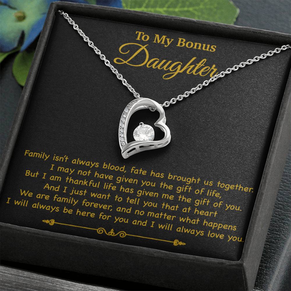 To My Bonus Daughter Necklace, Gift for Bonus Daughter, Step Daughter Birthday 2_11_Gold