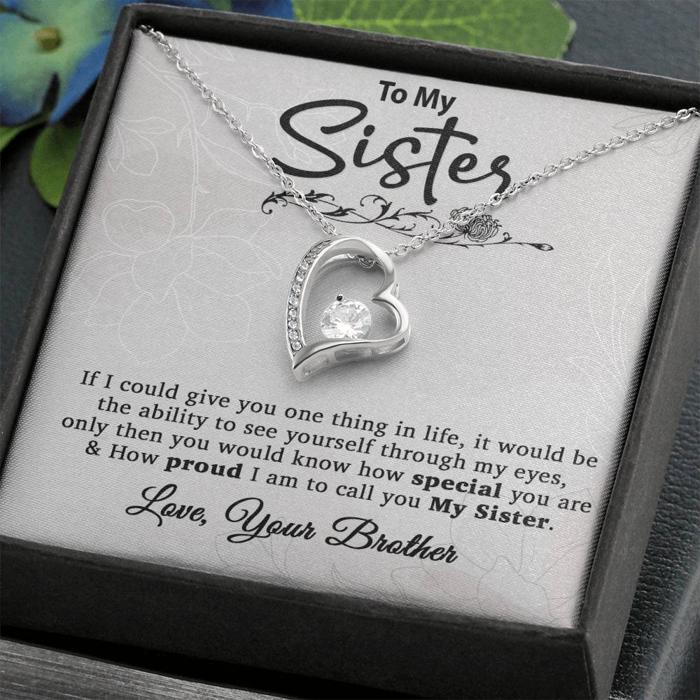To My Sister Necklace, Brother to Sister, Birthday gift For Sister from Brother
