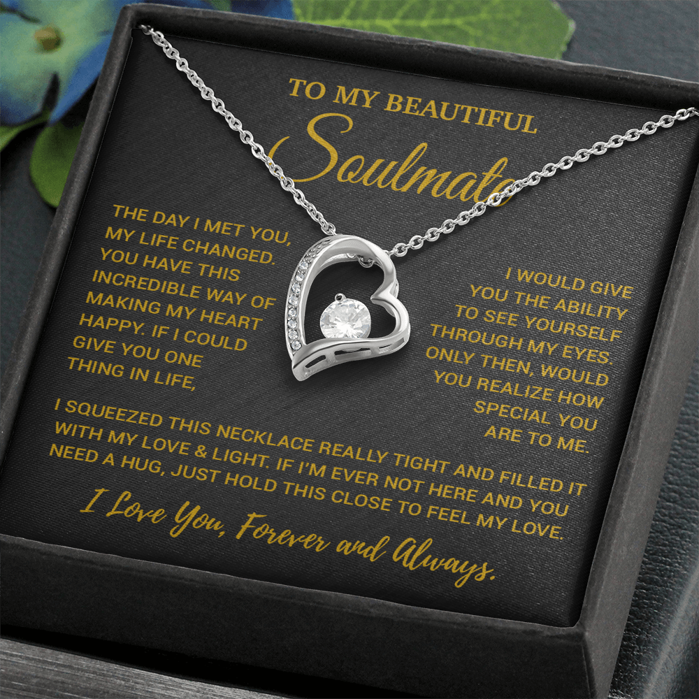 To My Soulmate Necklace, Valentines Day Gift, Gift For Wife, Anniversary Gift 30_2_Gold