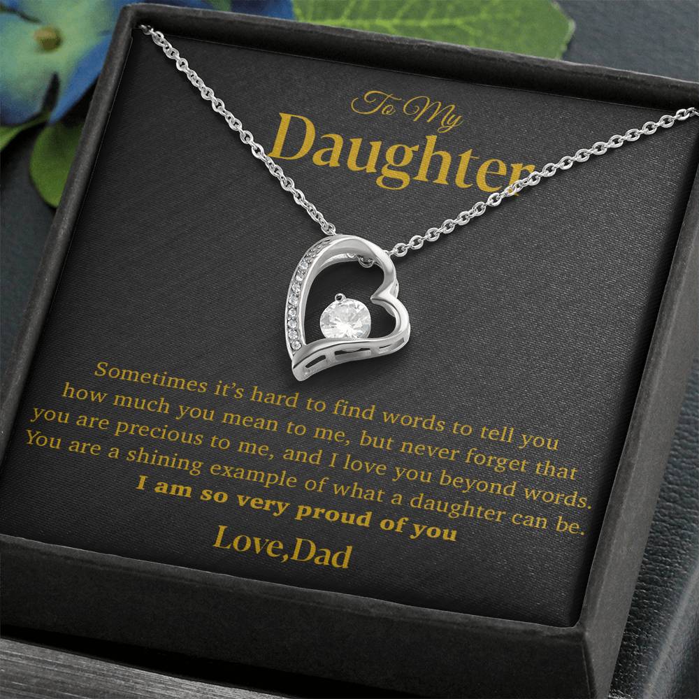 To My Daughter Necklace, Gift for Daughter from Dad, Father Daughter Necklace 12_4_Gold