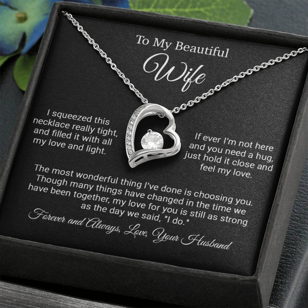 To My Wife Necklace, Gift For Wife, Valentine Day Gift, Birthday Gift_Black