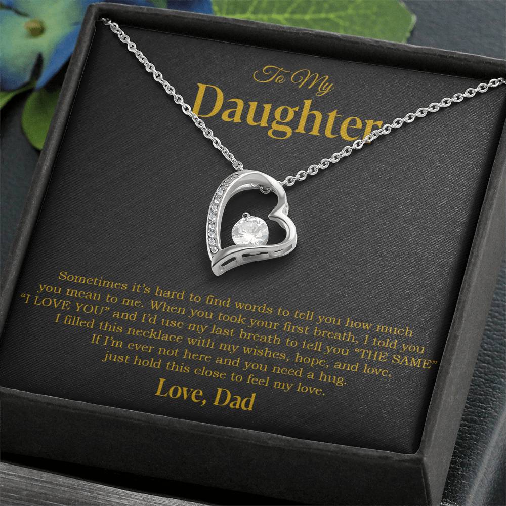 To My Daughter Necklace, Gift for Daughter from Dad, Father Daughter Necklace 14_4_Gold