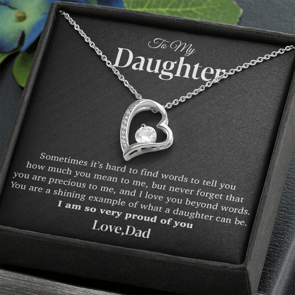 To My Daughter Necklace, Gift for Daughter from Dad, Father Daughter Necklace 12_4_Black