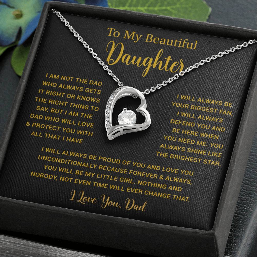 To My Daughter Necklace, Gift for Daughter from Dad, Father Daughter Necklace  6_5_Gold