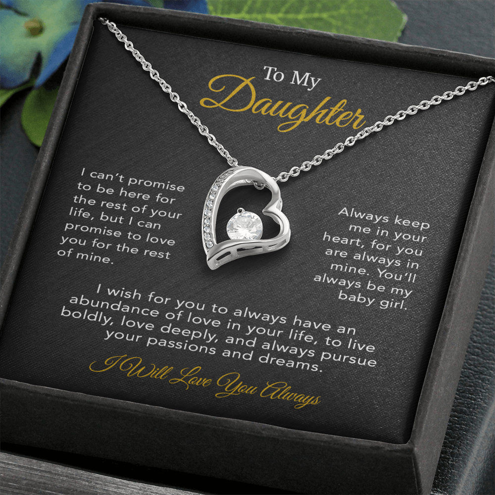 To My Daughter Necklace, Gift for Daughter from Dad, Father Daughter Necklace 19_6_Black