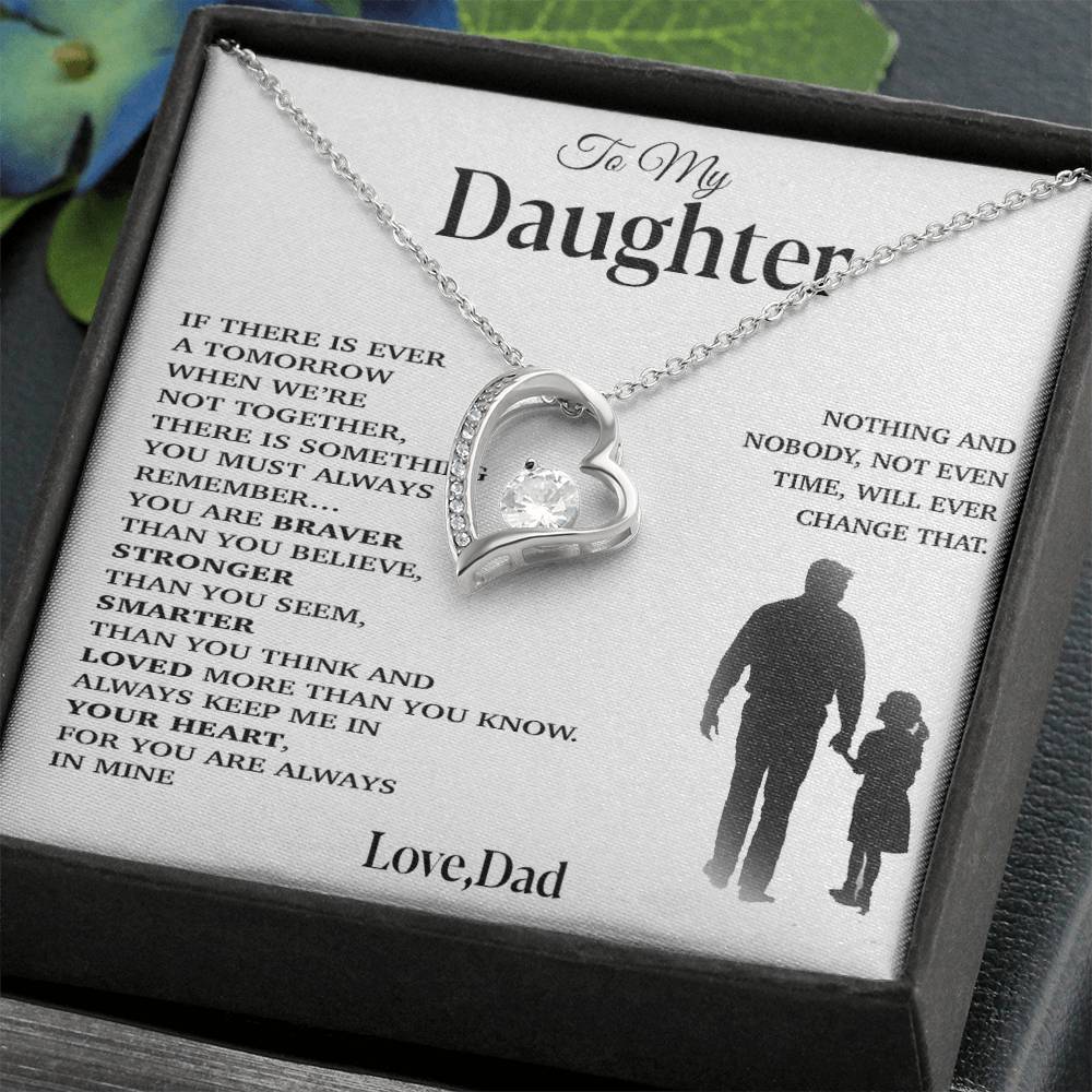 To My Daughter Necklace, Gift for Daughter from Dad, Father Daughter Necklace 29_11_White