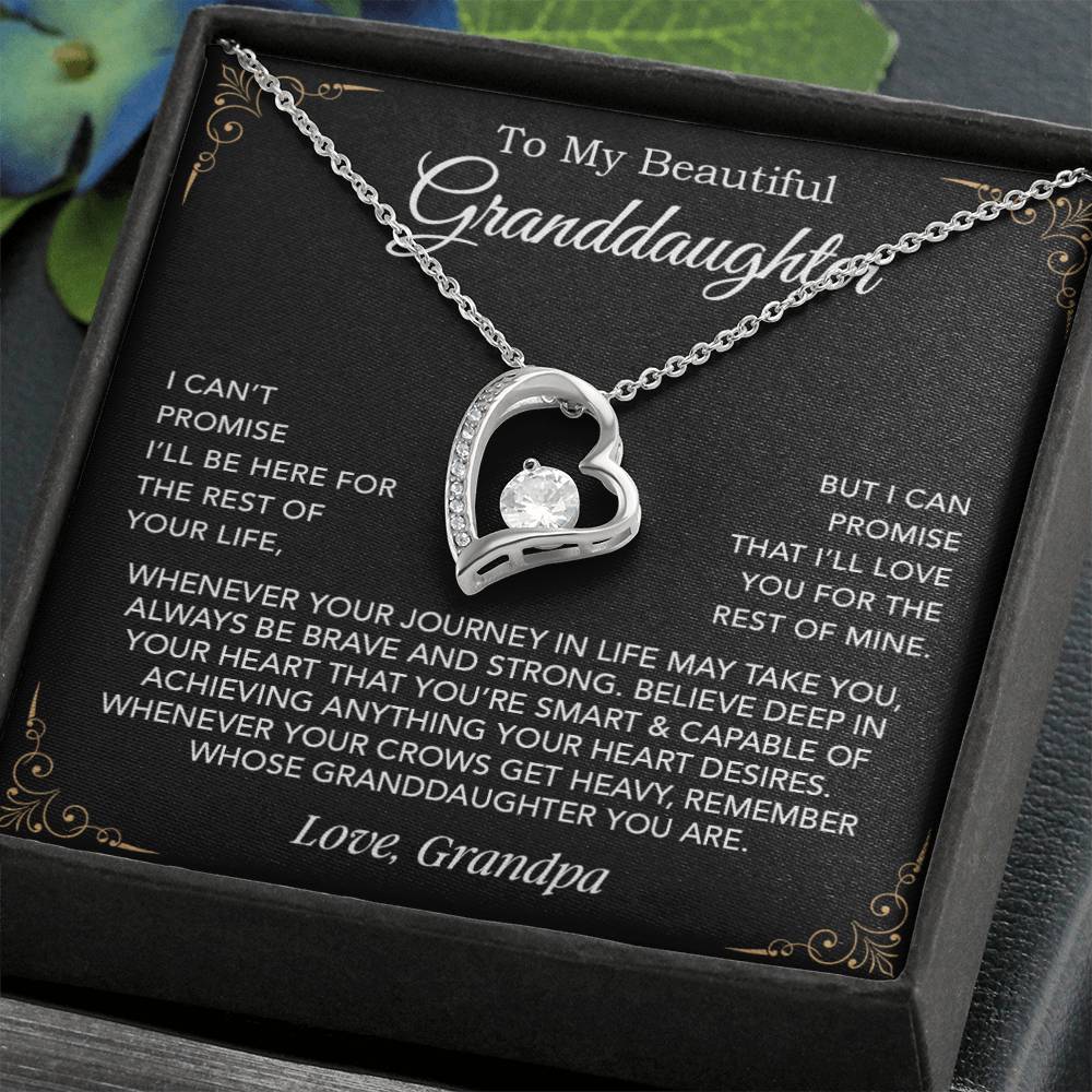 To My Granddaughter Necklace, Xmas Birthday Gift For Granddaughter From Grandpa