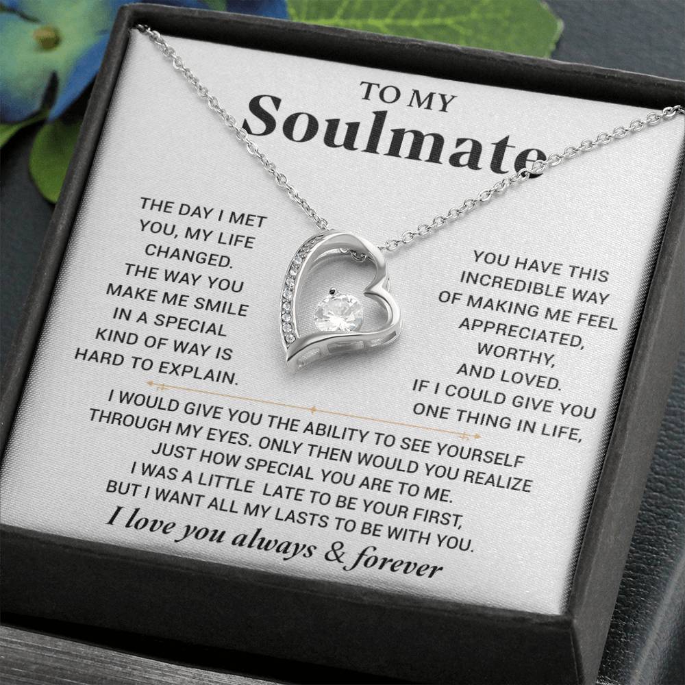To My Soulmate Necklace Gift For Wife Girlfriend Birthday Anniversary Christmas