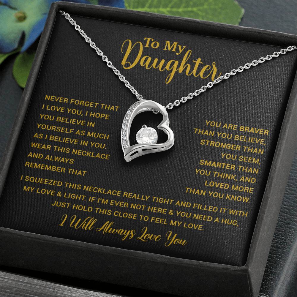 To My Daughter Necklace Gift for Daughter from Dad,Daughter Father Necklace 16_4_Gold