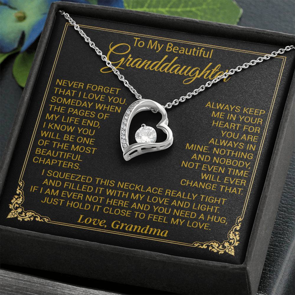 To My Granddaughter Necklace, Granddaughter Gift from Grandma, Christmas Gift