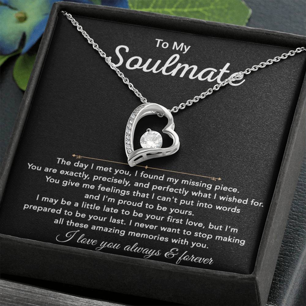 To My Soulmate Necklace, Gift for Wife, Girlfriend, Christmas Gift