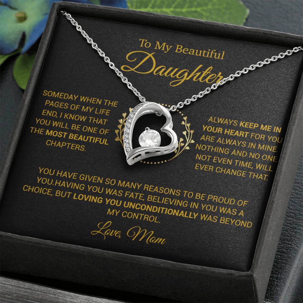 To My Daughter Necklace, Gift for Daughter from Mom, Daughter Mother Necklace 16_12_Gold