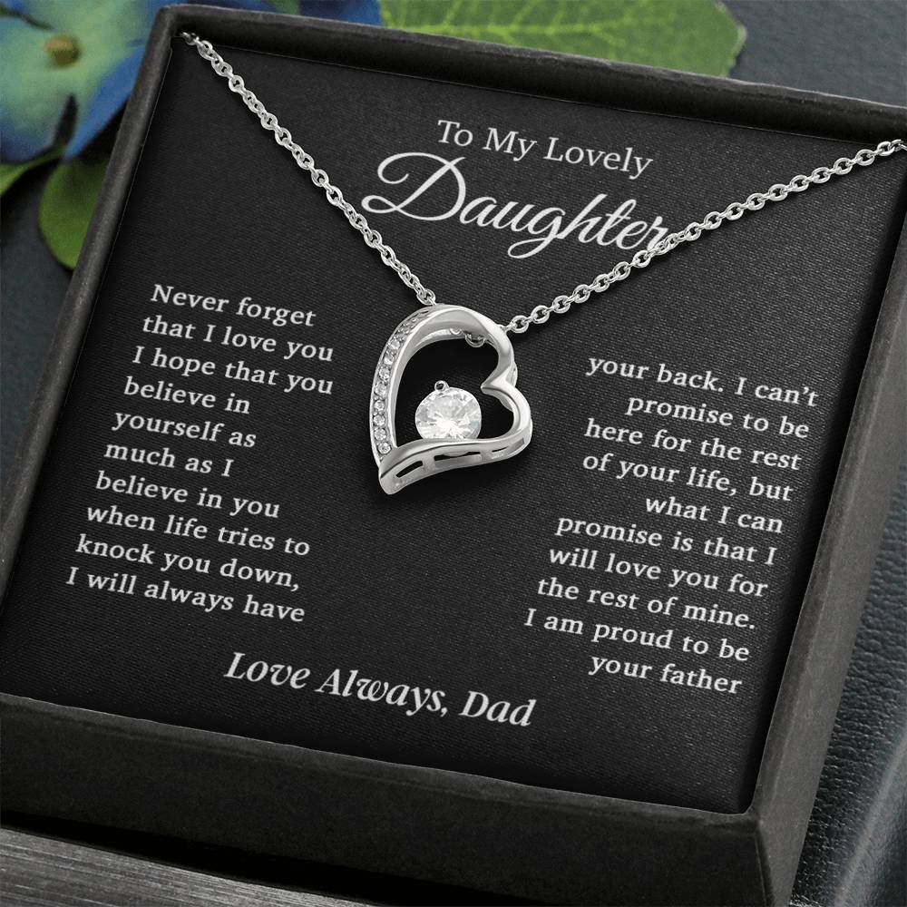 To My Daughter Necklace, Daughter Father Necklace, Daughter Gift From Dad 6_12_Black