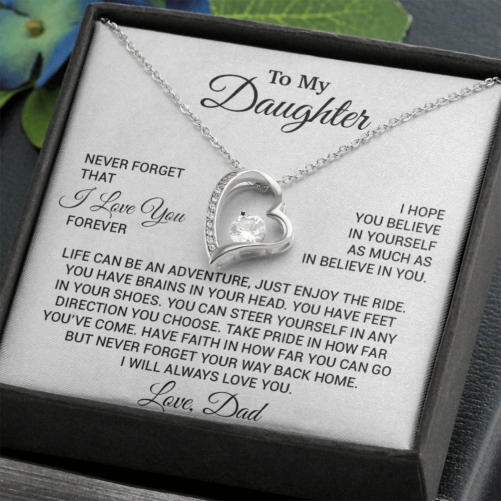 To My Daughter Necklace, Daughter Father Necklace, Daughter Gift From Dad 19_8_White
