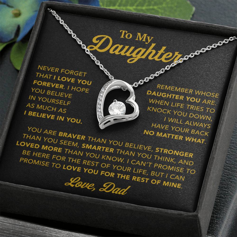 To My Daughter Necklace, Gift for Daughter from Dad, Father Daughter Necklace 30_11_Gold