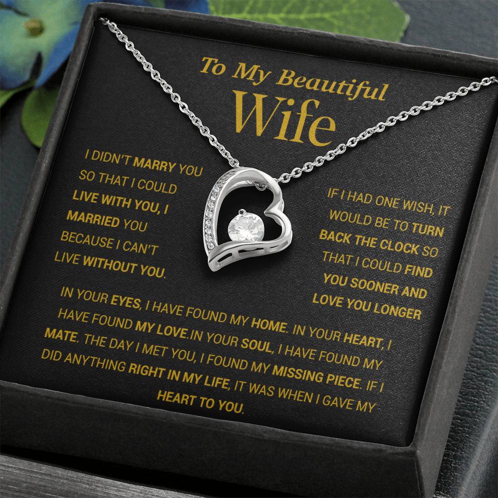 To My Wife Necklace, Gift For Wife, Anniversary Gift For Wife, Christmas Gift 27_11_Gold