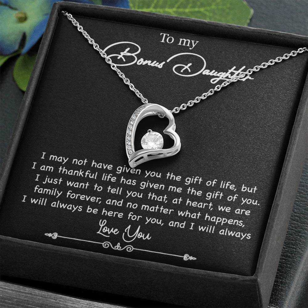 To My Bonus Daughter Necklace, Gift for Bonus Daughter, Step Daughter Birthday 5_10_Black
