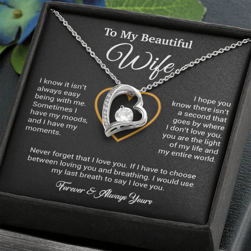 To My Wife Necklace, Gift For Wife, Anniversary Gift For Wife, Necklace For Wife 25_5_Black