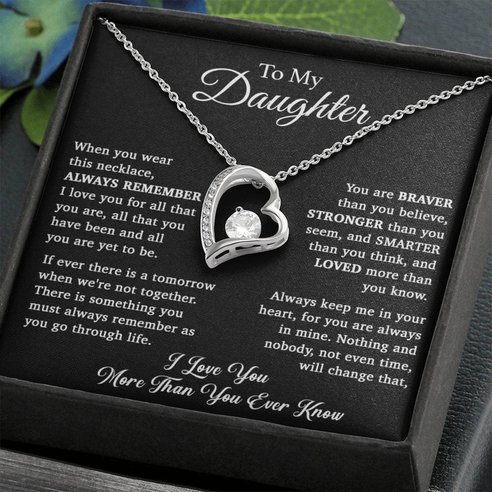 To My Daughter Necklace, Daughter Father Necklace, Daughter Gift From Dad, Mom 15_11_Black