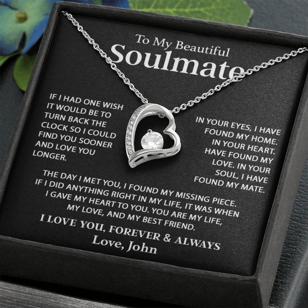 Custom To My Soulmate Necklace Gift For Girlfriend Wife Birthday Gifts Christmas Gifts
