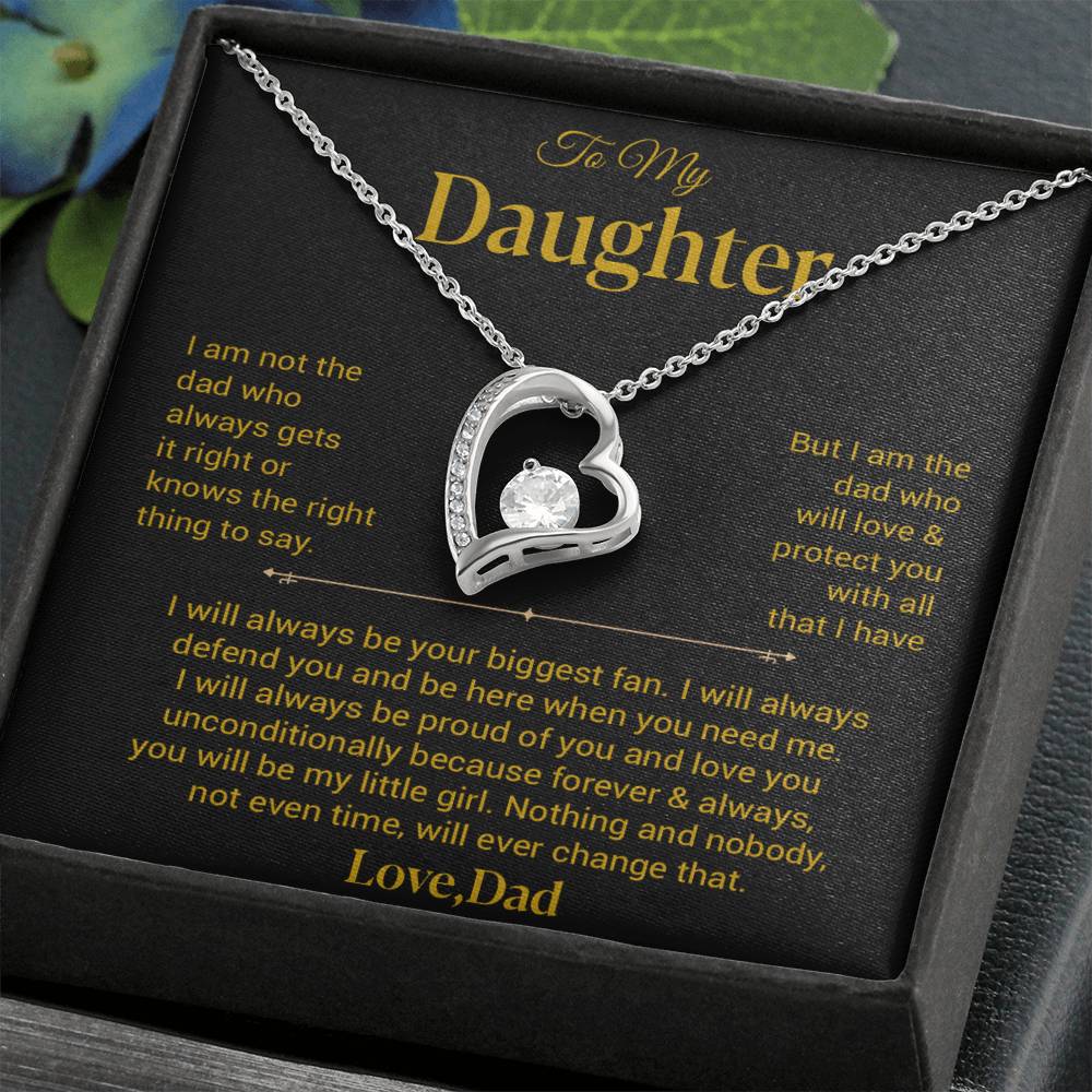 To My Daughter Necklace, Gift for Daughter from Dad, Father Daughter Necklace 21_11_Gold_NEW