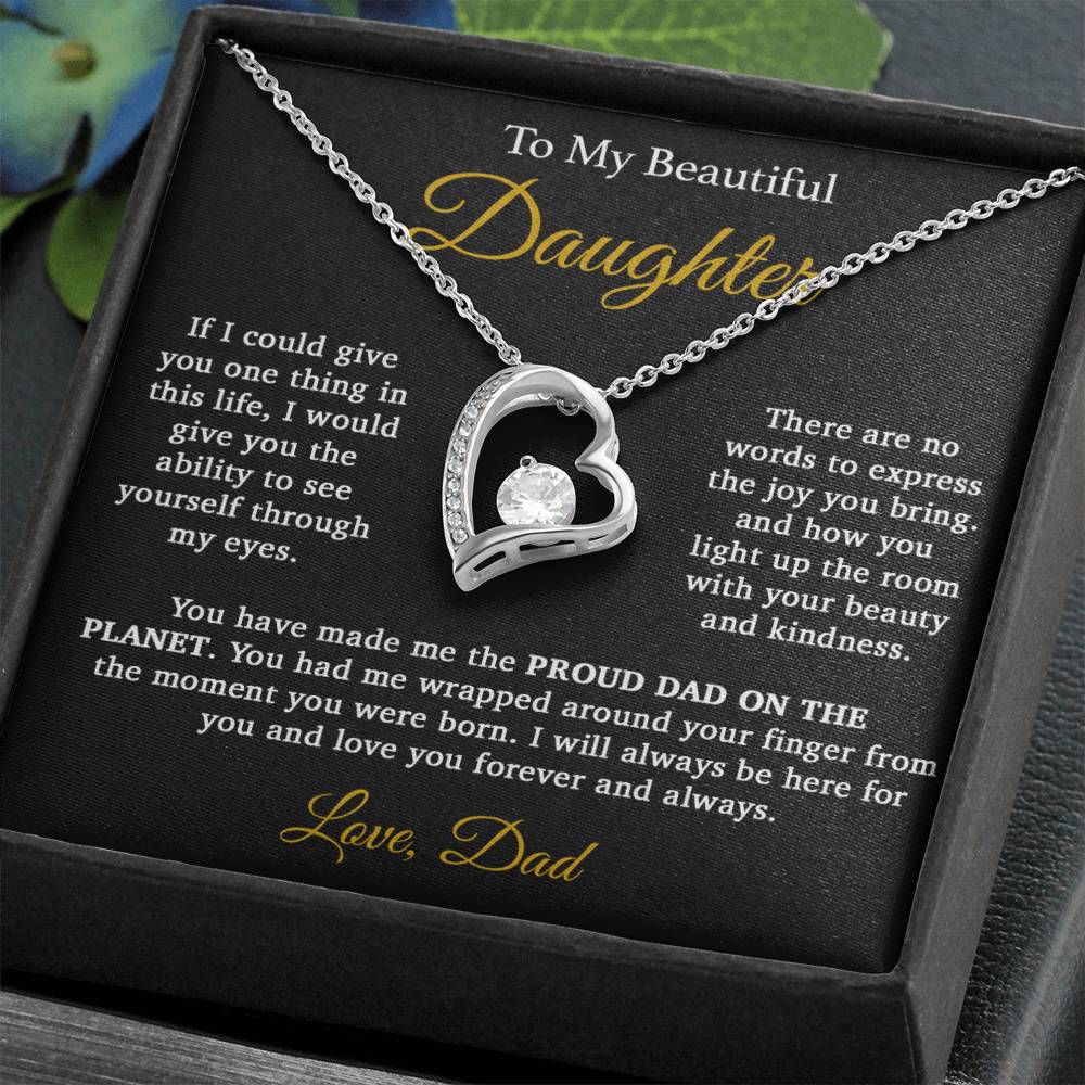 To My Daughter Necklace, Daughter Father Necklace, Daughter Gift From Dad333_Gold