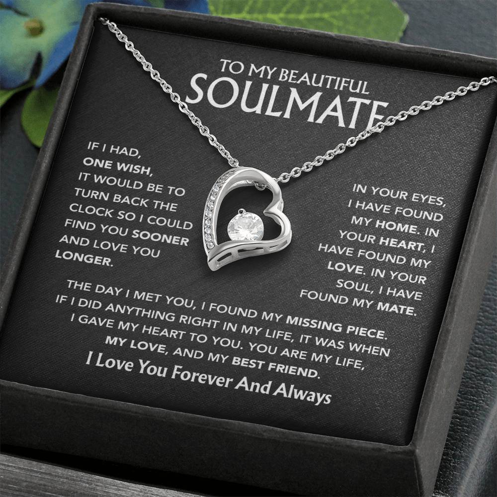 To My Soulmate Necklace, Gift For Soulmate, Anniversary Gift, Birthday Gift 3_5_Black