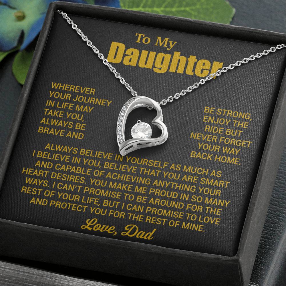 To My Daughter Necklace, Daughter Father Necklace, Daughter Gift From Dad 31_7_Gold
