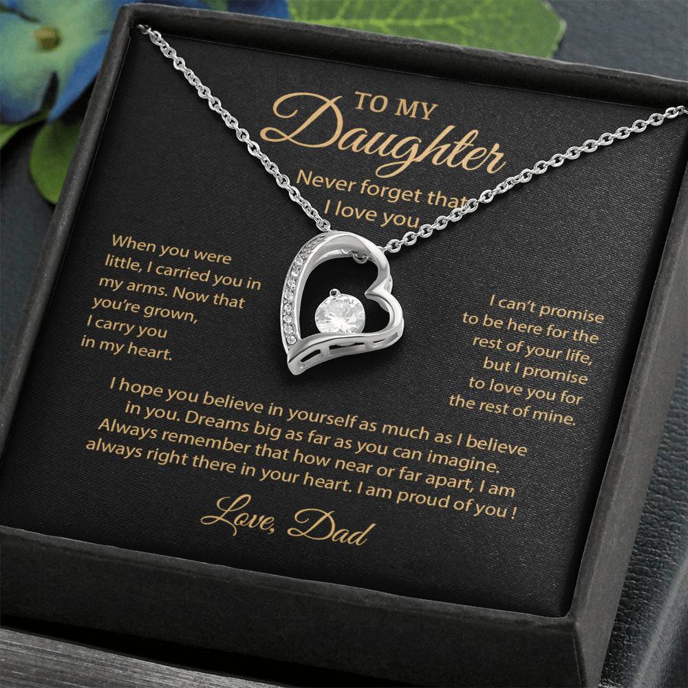 To My Daughter Necklace, Gift for Daughter from Dad, Father Daughter Necklace 9_6__1Gold
