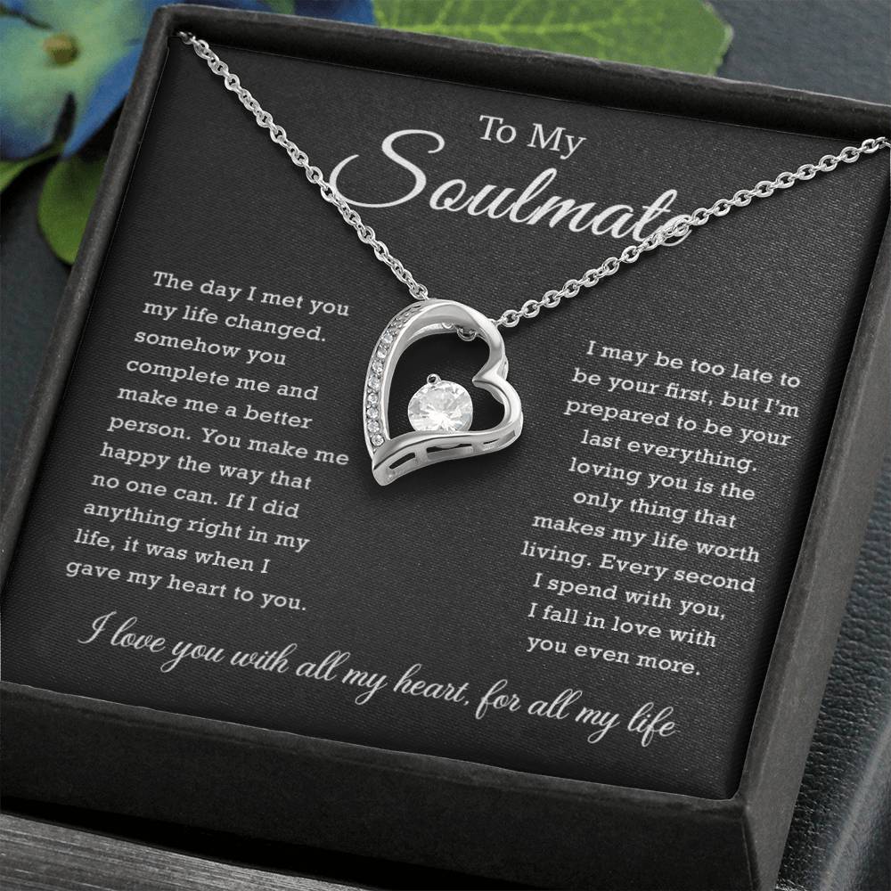 To My Soulmate Necklace, Gift For Wife, Girlfriend, Fiancee, Anniversary Gift, Birthday Gift