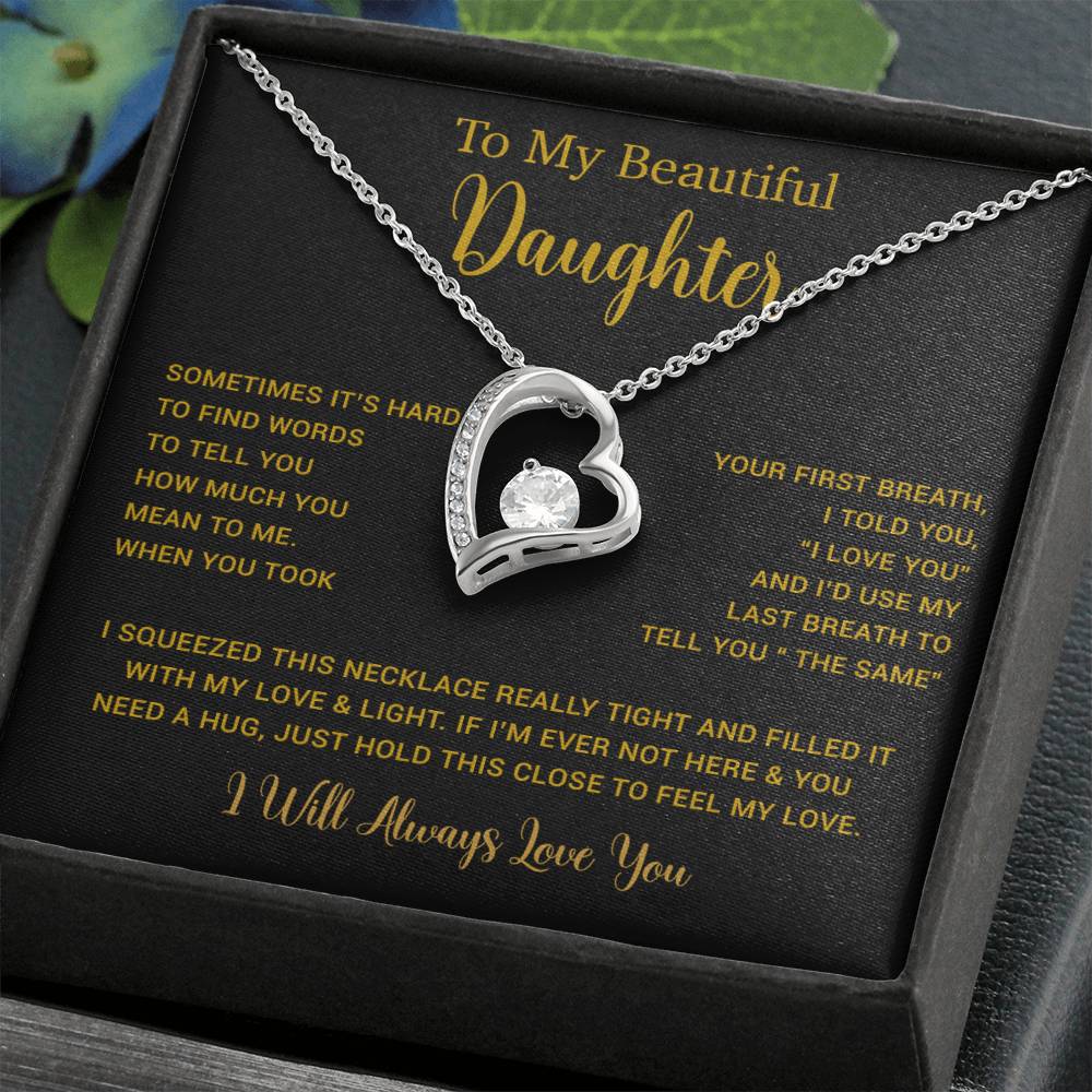 To My Daughter Necklace, Gift for Daughter from Dad, Father Daughter Necklace  11_5_Gold
