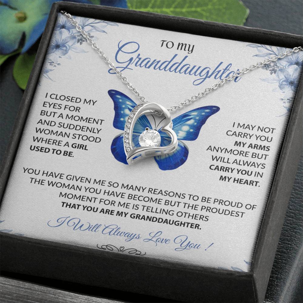 To My Granddaughter Necklace, Gift for Granddaughter from Grandpa Grandma