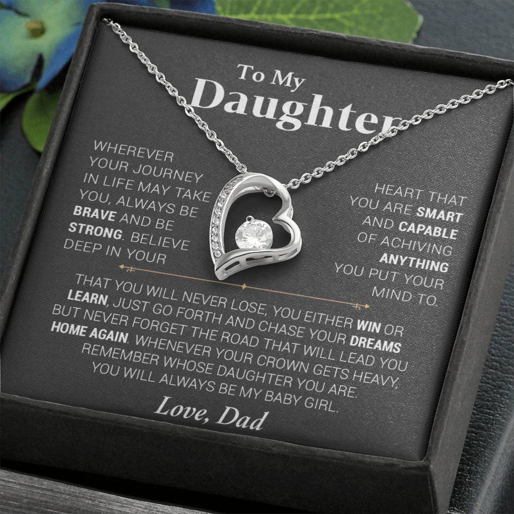 To My Daughter Necklace, Gift for Daughter from Dad, Daughter Father Necklace00