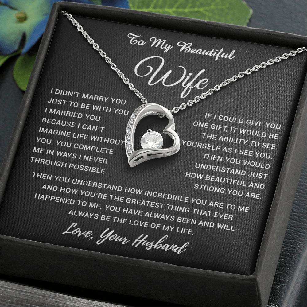 To My Wife Necklace, Gift For Wife, Anniversary Gift For Wife, Necklace For Wife 19_5_Black