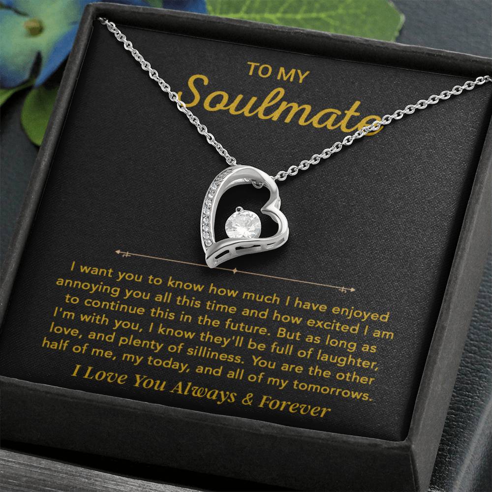 To My Soulmate Necklace, Gift for Wife, Girlfriend, Anniversary Gift