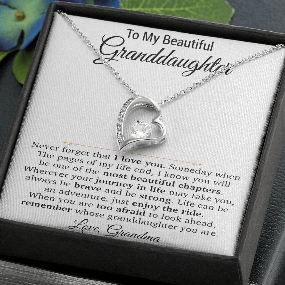 To My Granddaughter Necklace, Xmas Birthday Gift For Granddaughter From Grandma